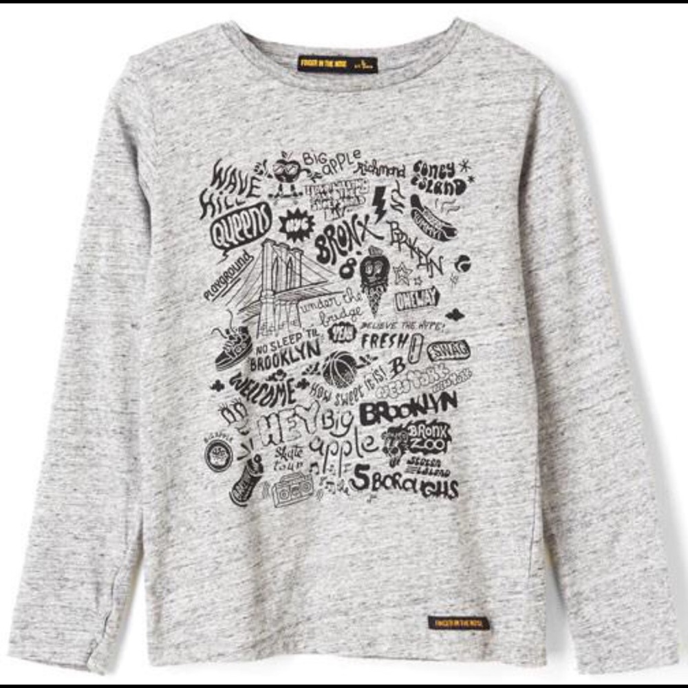 Finger in the nose heather long sleeve- boys 2/3